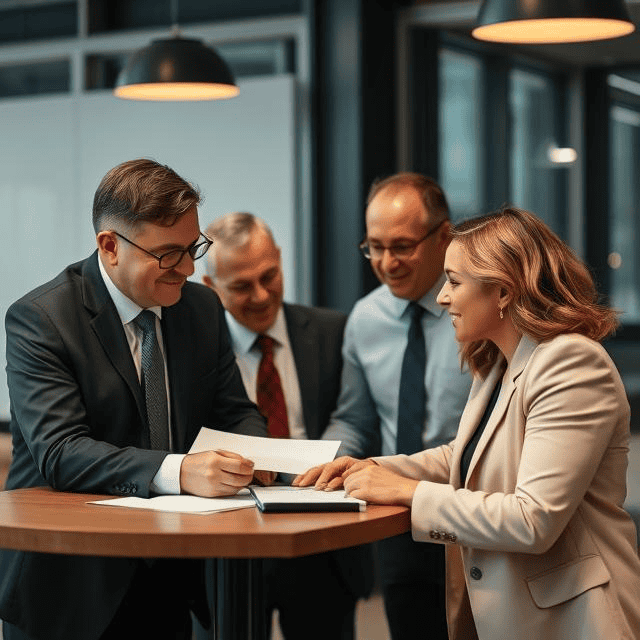 Group of managers making decision
