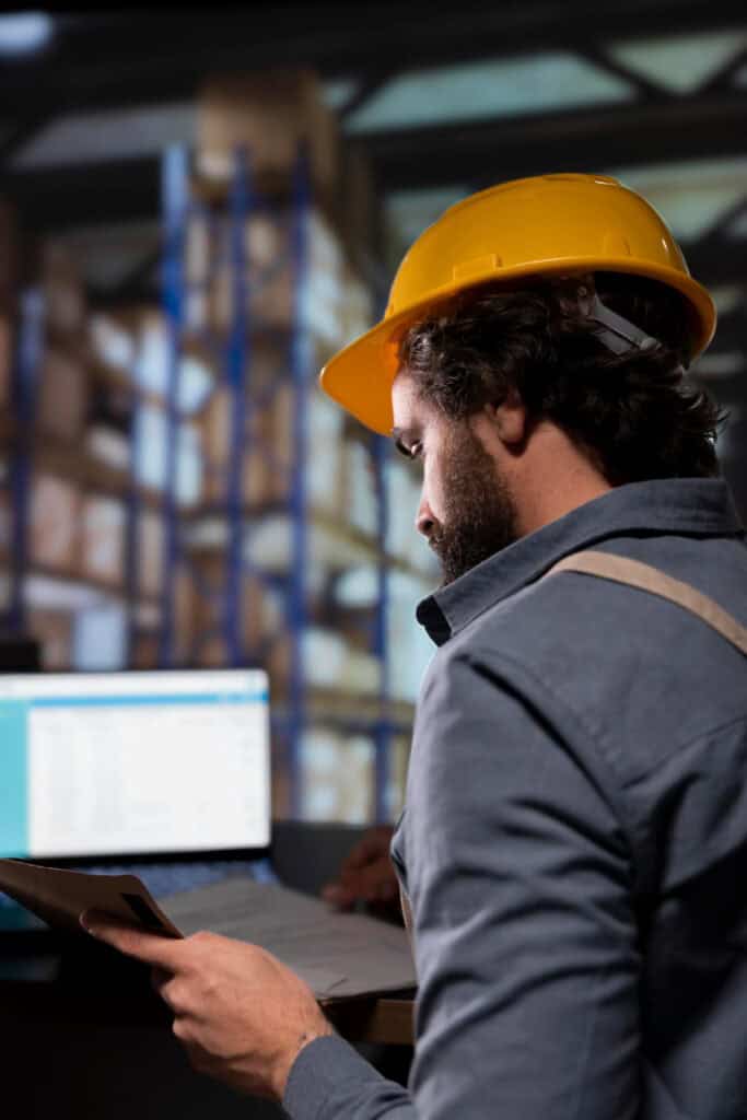 Manager working on quality issues