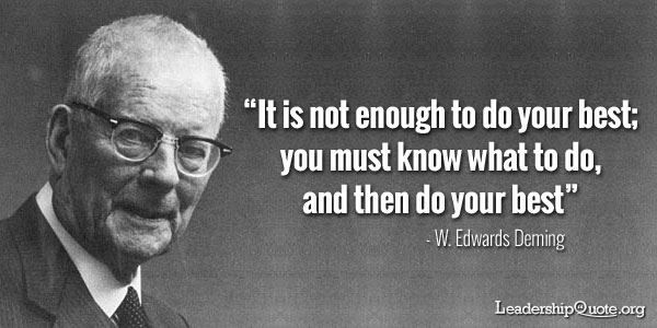 Quote from W. Edwards Deming about doing your best